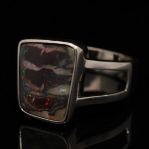 Sterling Silver Blue Green Yellow Orange Red Pink Boulder Opal Ring