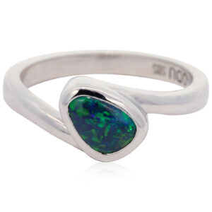 Custom White Gold Blue Green Yellow Orange Black Opal Ring