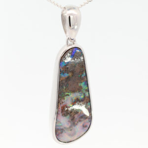 Sterling Silver Blue Green Yellow Orange Red Pink Boulder Opal Pendant
