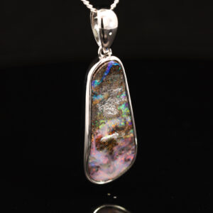 Sterling Silver Blue Green Yellow Orange Red Pink Boulder Opal Pendant