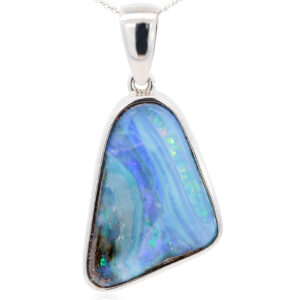 Sterling Silver Blue Green Yellow Orange Purple Boulder Opal