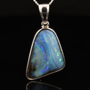Sterling Silver Blue Green Yellow Orange Purple Boulder Opal