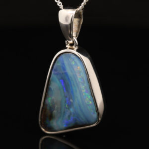 Sterling Silver Blue Green Yellow Orange Purple Boulder Opal
