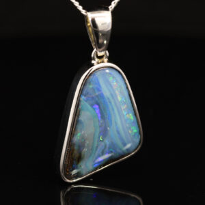 Sterling Silver Blue Green Yellow Orange Purple Boulder Opal