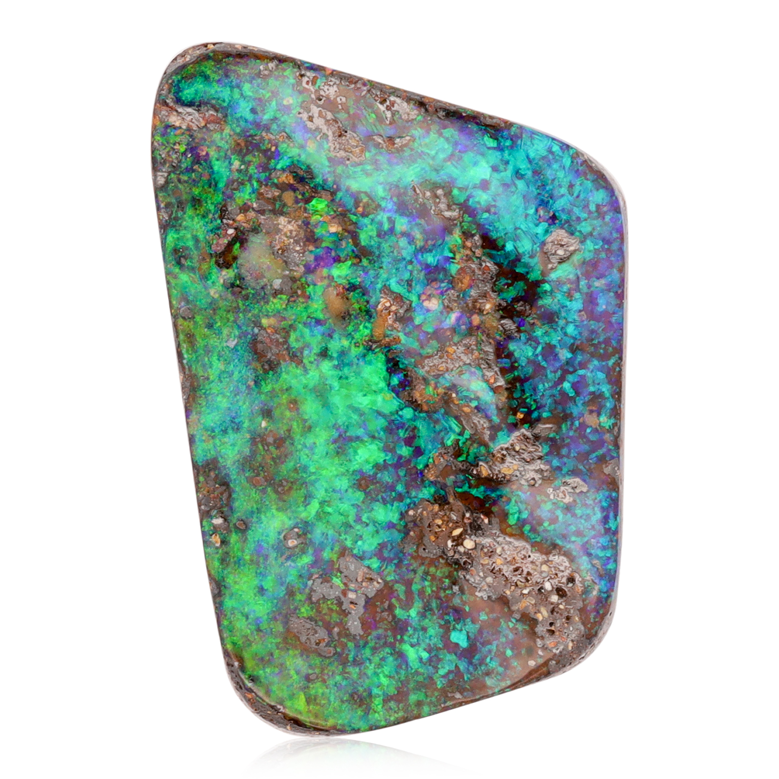 Unset Blue Green Boulder Opal