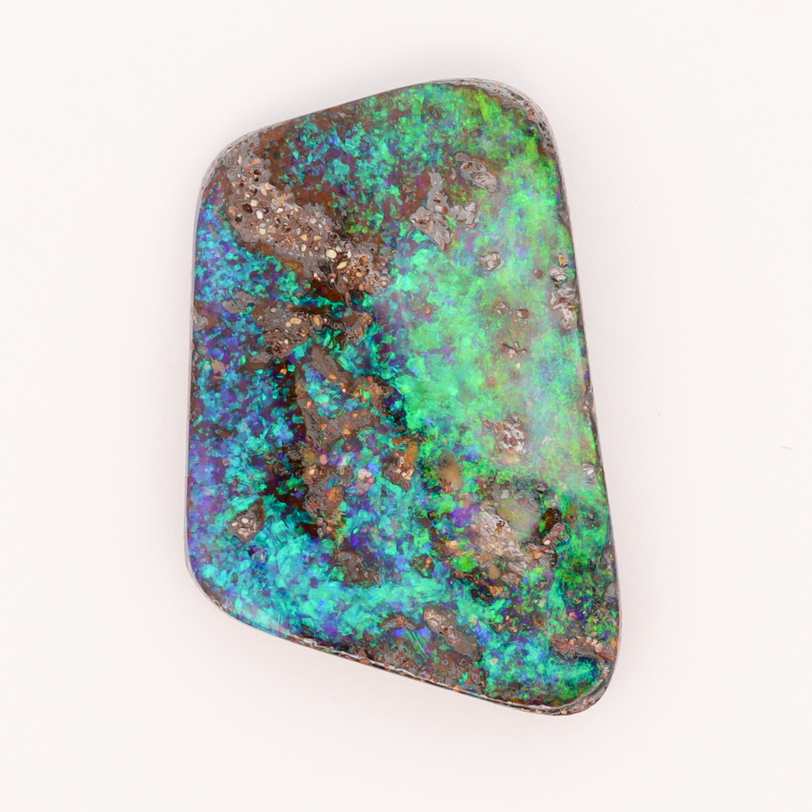 Unset Blue Green Boulder Opal