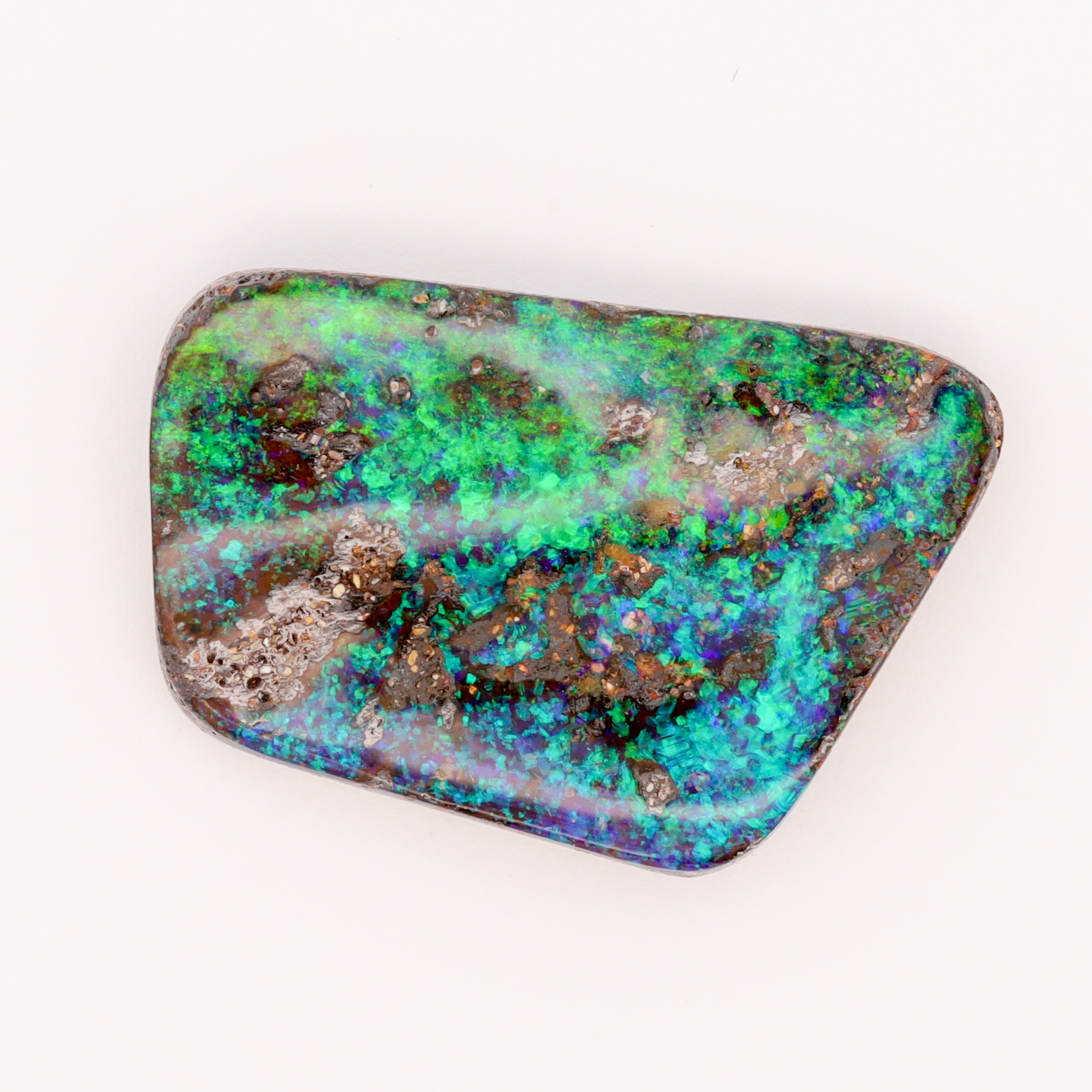 Unset Blue Green Boulder Opal