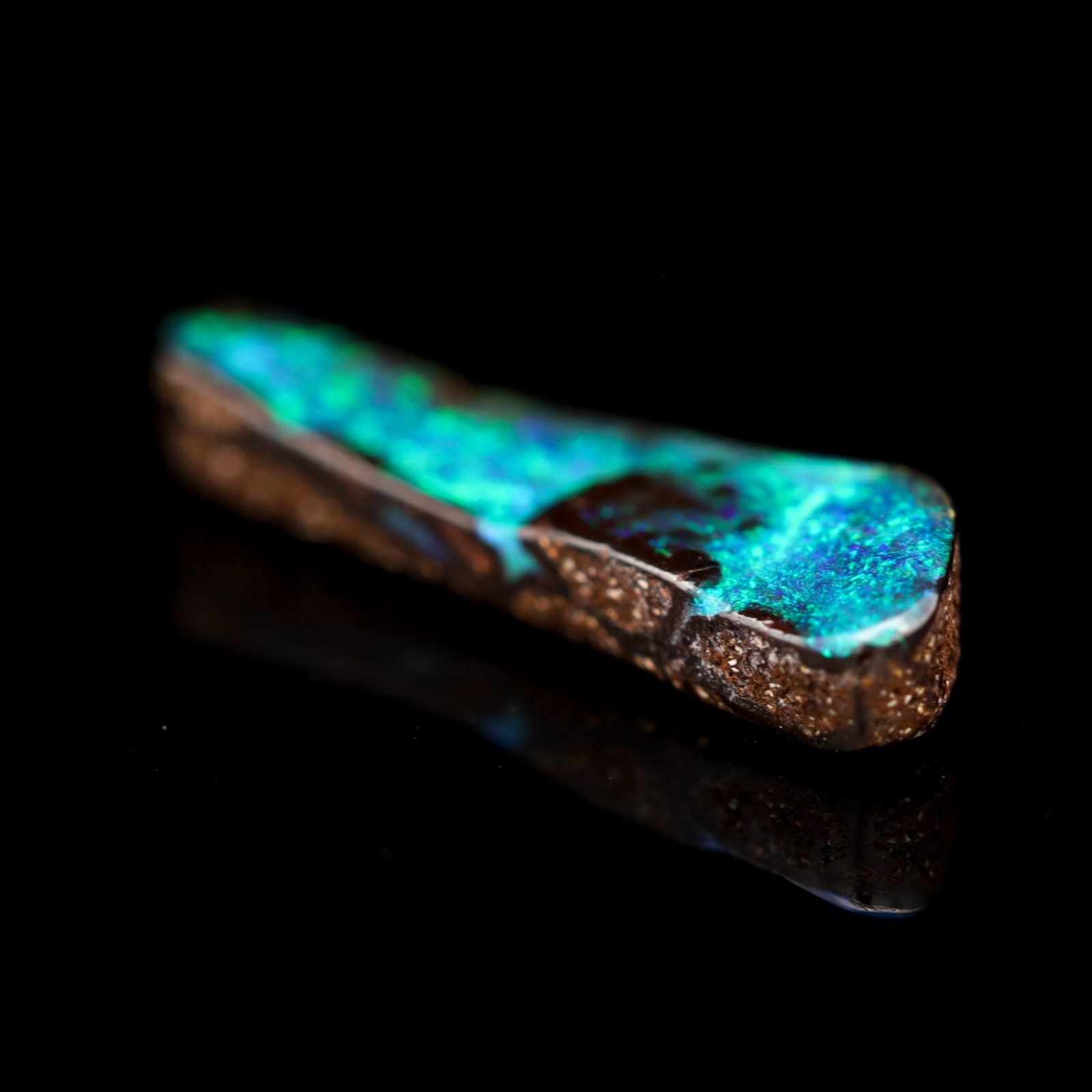 Unset Blue Green Boulder Opal