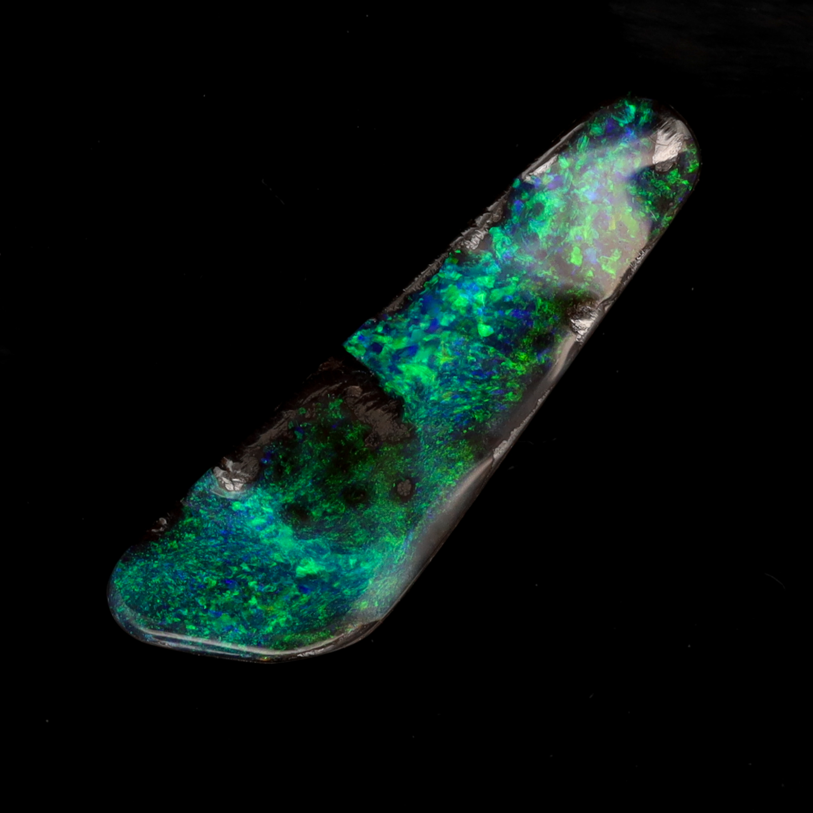 Unset Blue Green Boulder Opal