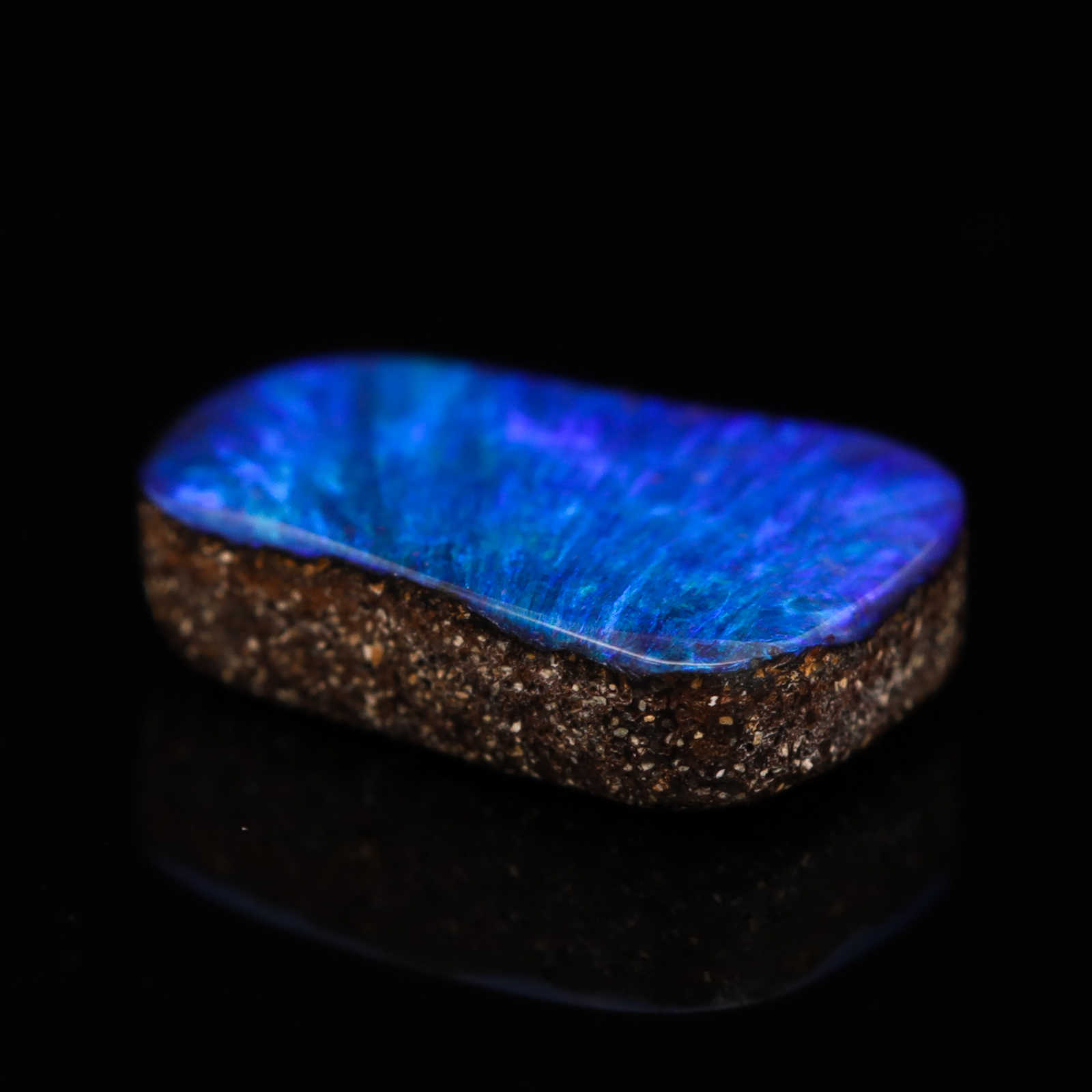 Unset Blue Purple Green Boulder Opal