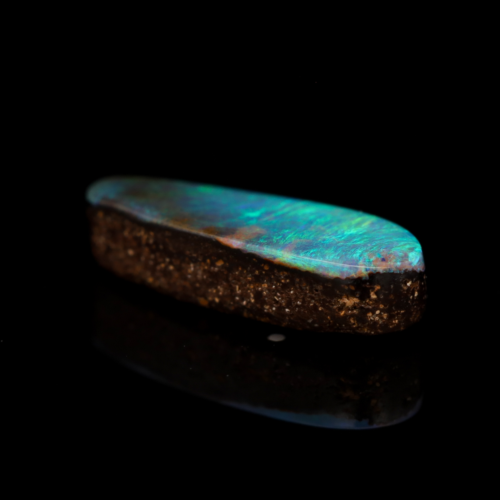Unset Blue Green Boulder Opal
