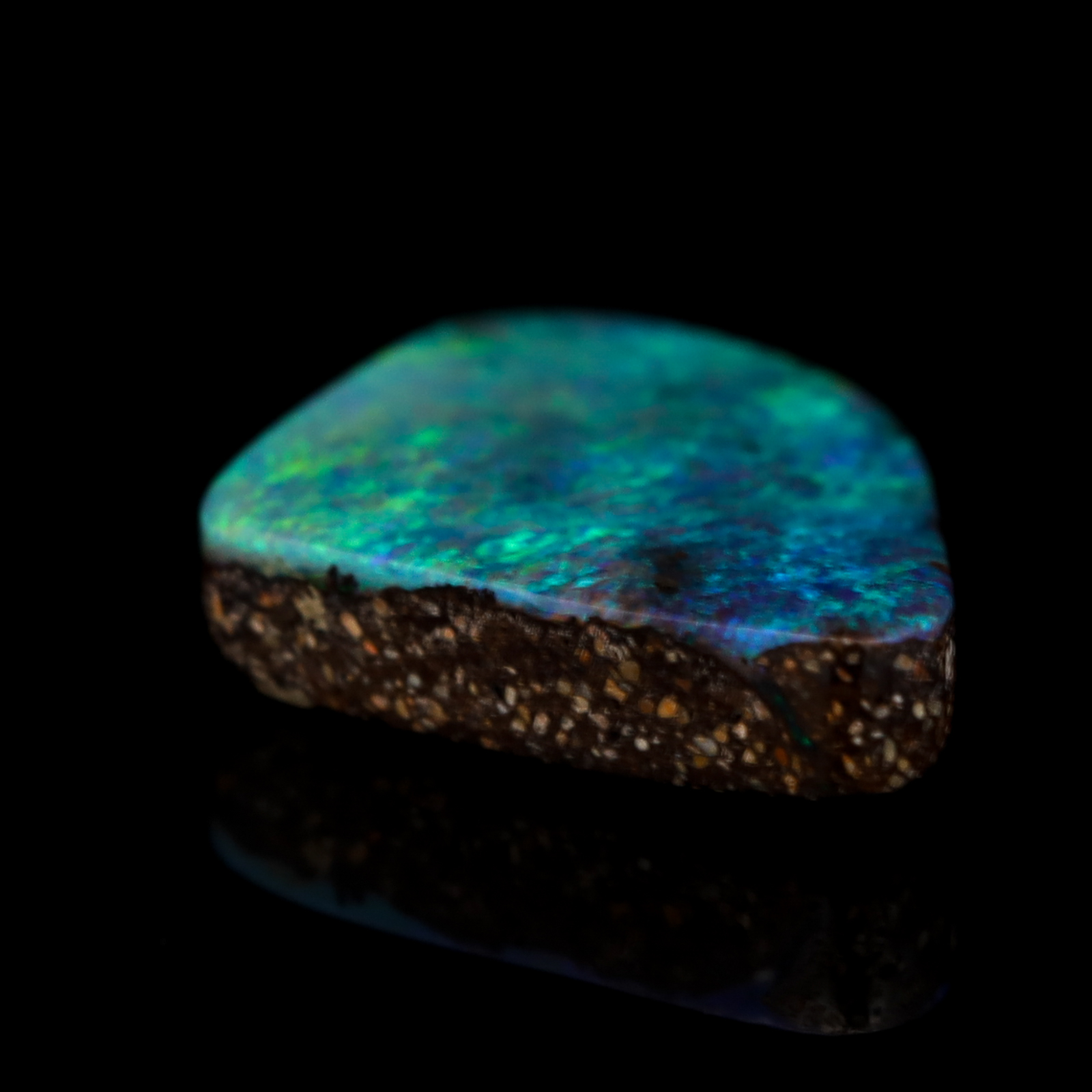 Unset Blue Green Boulder Opal
