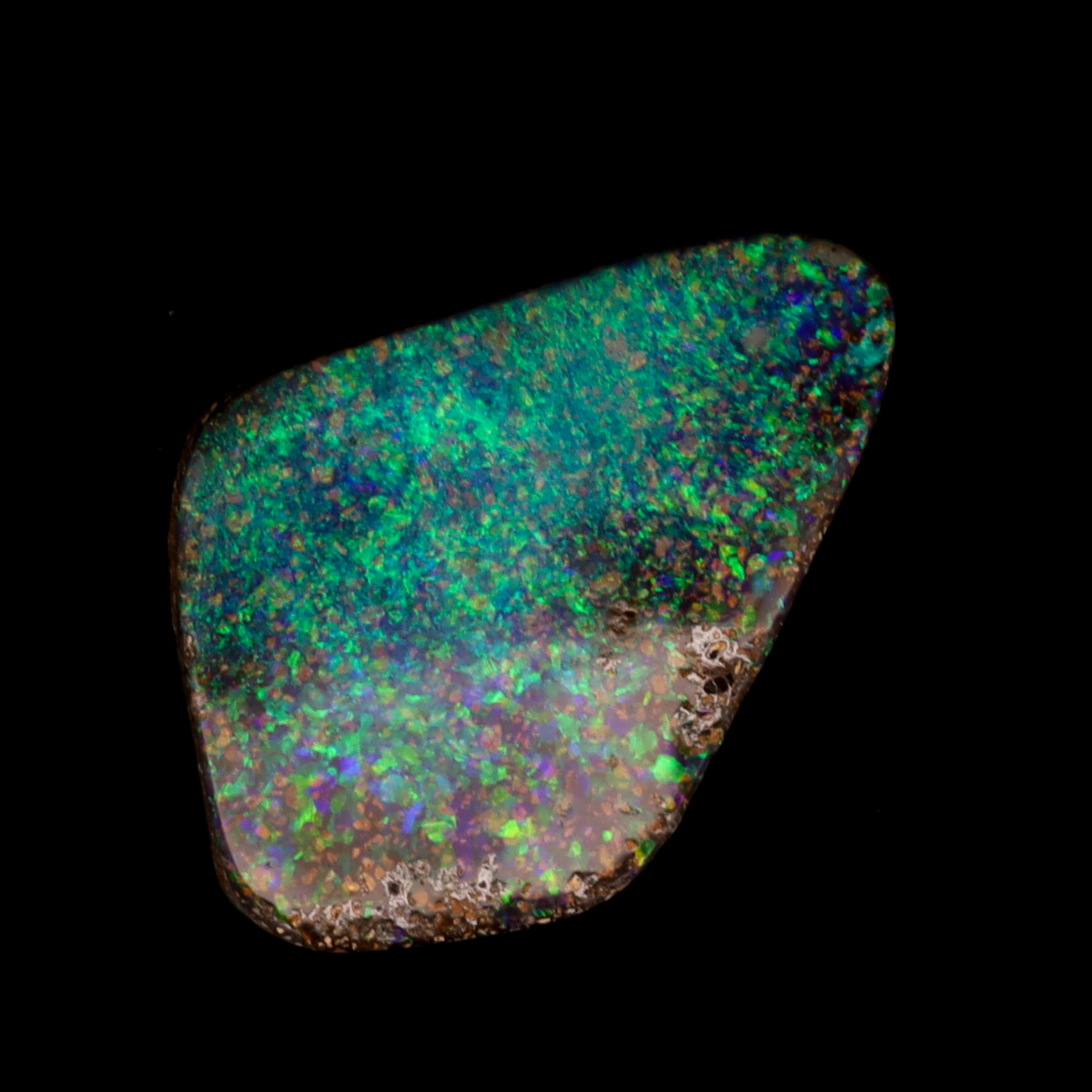 Unset Blue Green Boulder Opal