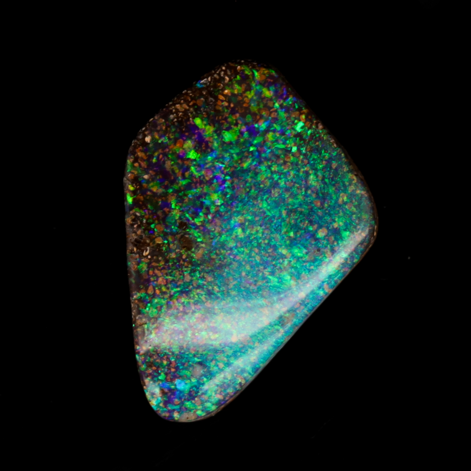 Unset Blue Green Boulder Opal