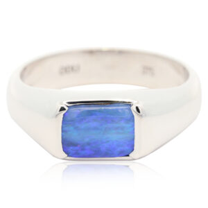 Custom Blue Green Boulder Opal RIng
