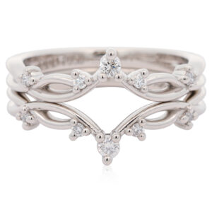 Custom platinum wedding set