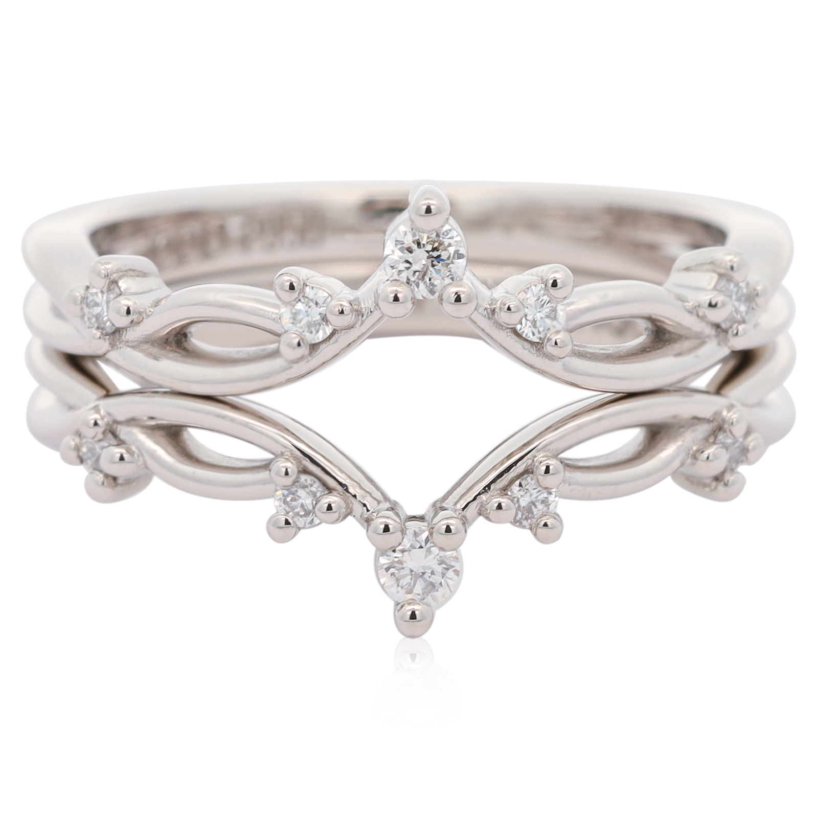 Custom platinum wedding set