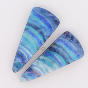 Unset Blue Green Purple Boulder Opal Pair