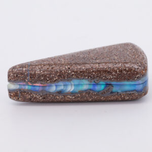 Unset Blue Green Purple Boulder Opal Pair