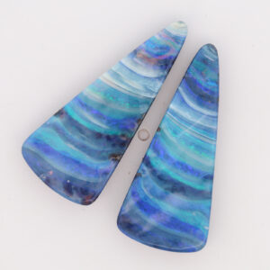 Unset Blue Green Purple Boulder Opal Pair