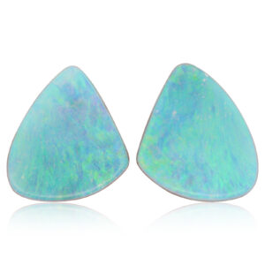 Unset Blue Green Boulder Opal Pair