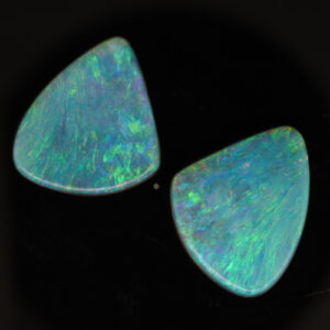 Unset Blue Green Boulder Opal Pair