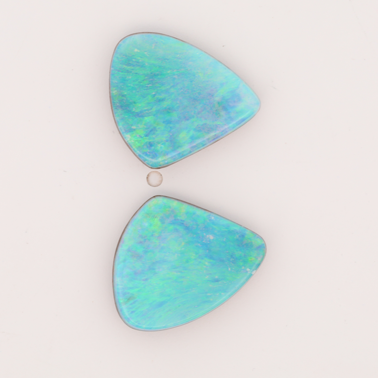 Unset Blue Green Boulder Opal Pair