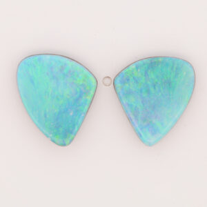 Unset Blue Green Boulder Opal Pair