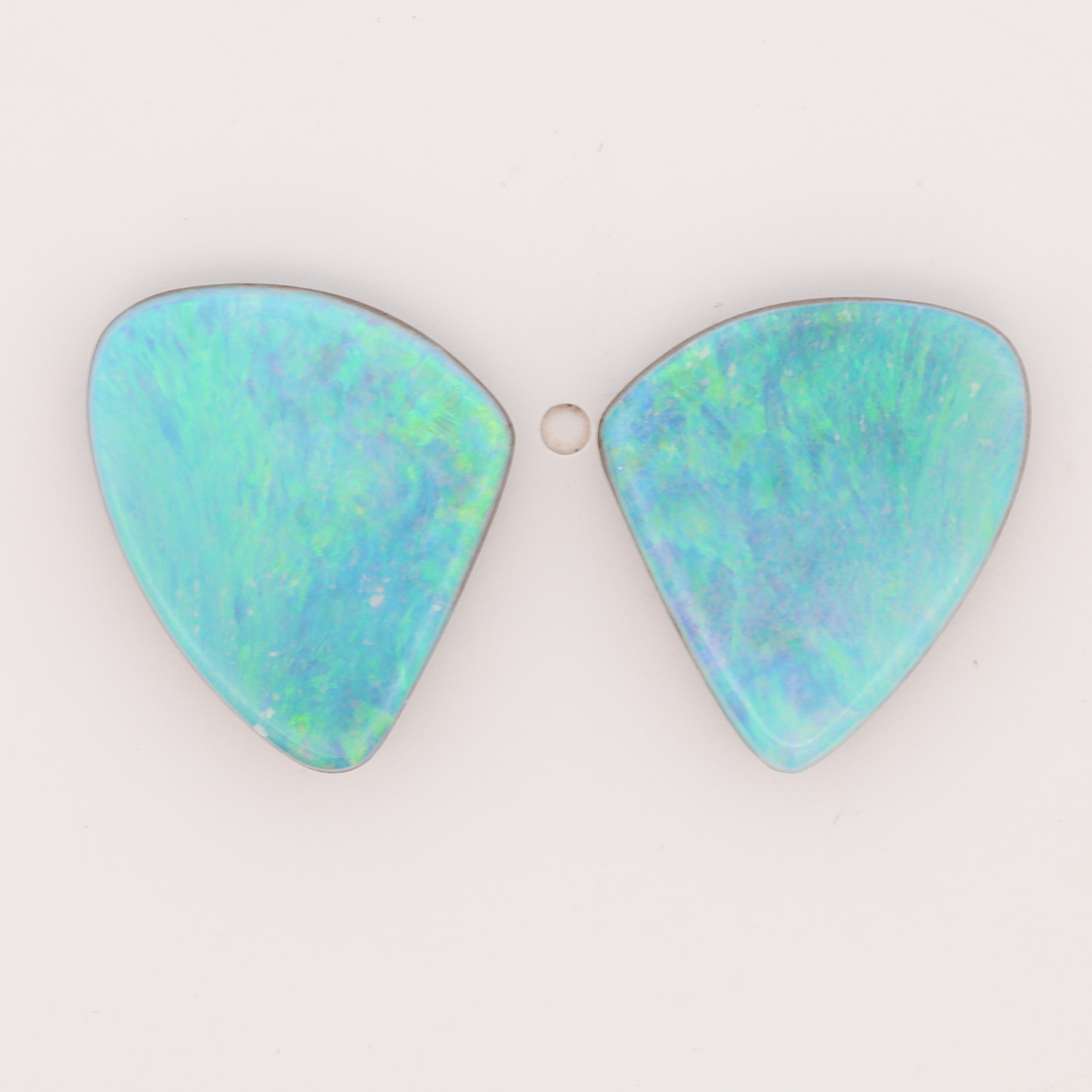 Unset Blue Green Boulder Opal Pair