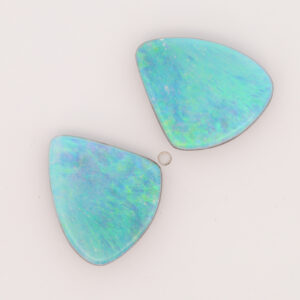 Unset Blue Green Boulder Opal Pair