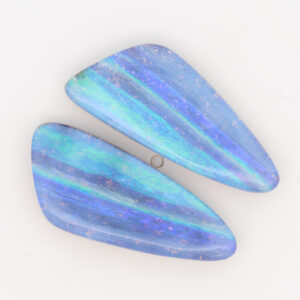 Unset Blue Green Purple Boulder Opal Pair