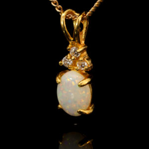 Gold-Plated Sterling Silver Blue Green Yellow Orange Pink White Opal Pendant