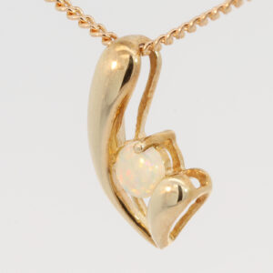 Yellow Gold Blue Green Yellow Orange Pink Crystal Opal Pendant