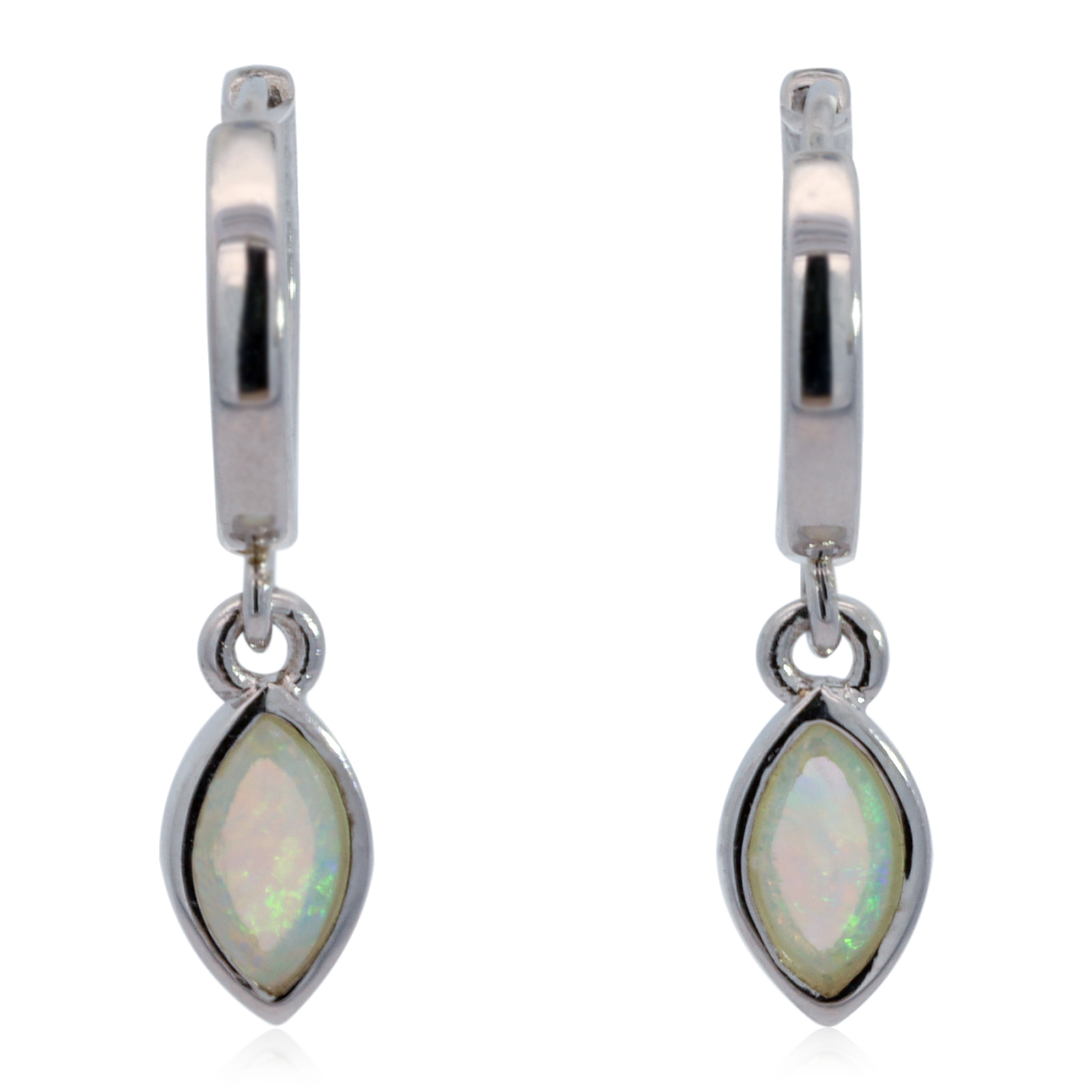 Sterling Silver Blue Green Yellow Orange Pink Crystal Opal Earrings