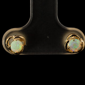 Yellow Gold Blue Green Yellow Orange Crystal Opal Earrings
