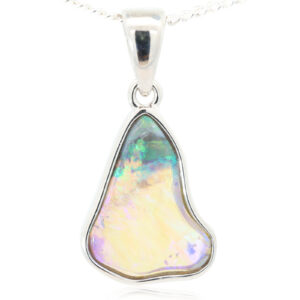 Sterling Silver Blue Green Purple Black Crystal Opal Pendant