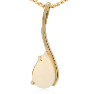 Yellow Gold Blue Green Yellow Orange Pink Crystal Opal Pendant