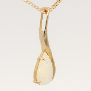 Yellow Gold Blue Green Yellow Orange Pink Crystal Opal Pendant