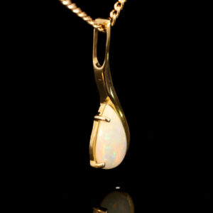 Yellow Gold Blue Green Yellow Orange Pink Crystal Opal Pendant