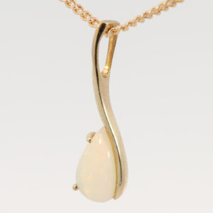 Yellow Gold Blue Green Yellow Orange Pink Crystal Opal Pendant