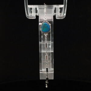 Sterling Silver Blue Green Black Opal Bracelet
