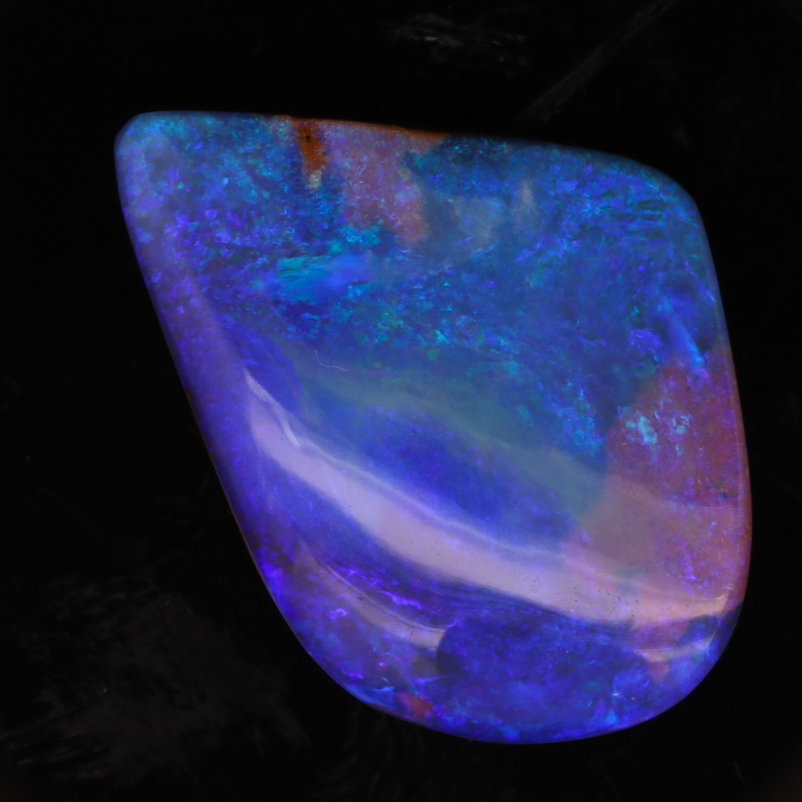 Unset Blue Green Purple Boulder Opal