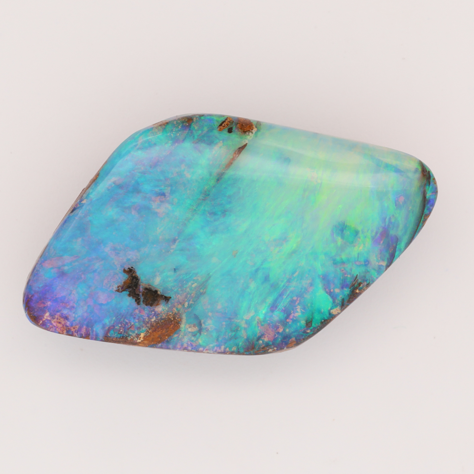 Unset Blue Green Purple Boulder Opal