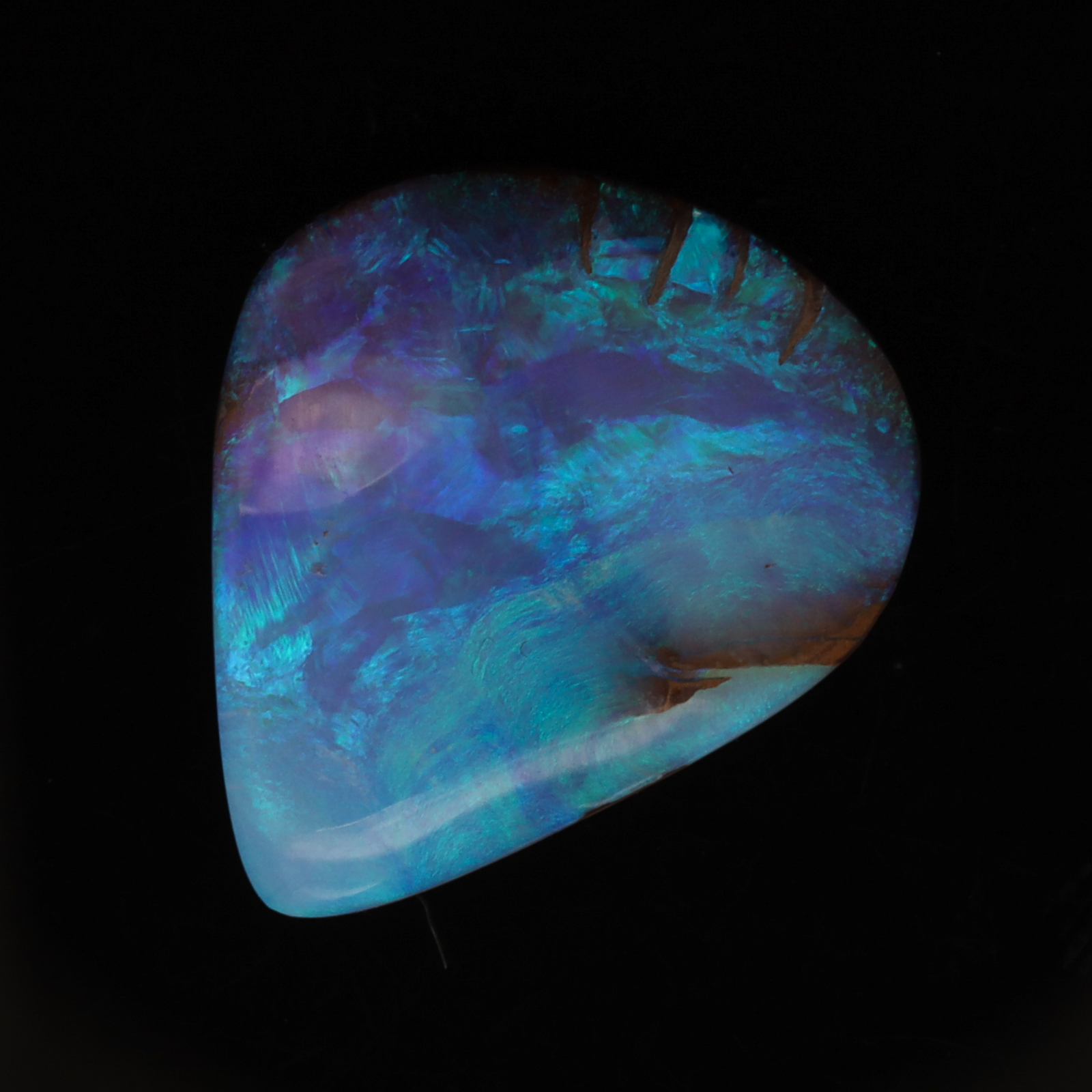 Unset Blue Green Purple Boulder Opal