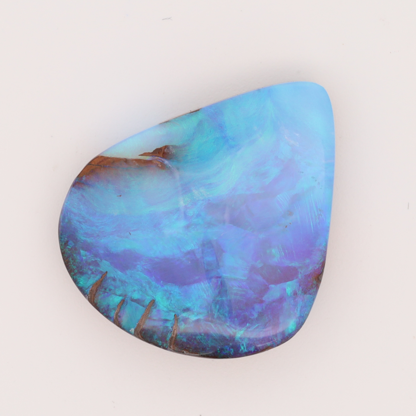 Unset Blue Green Purple Boulder Opal
