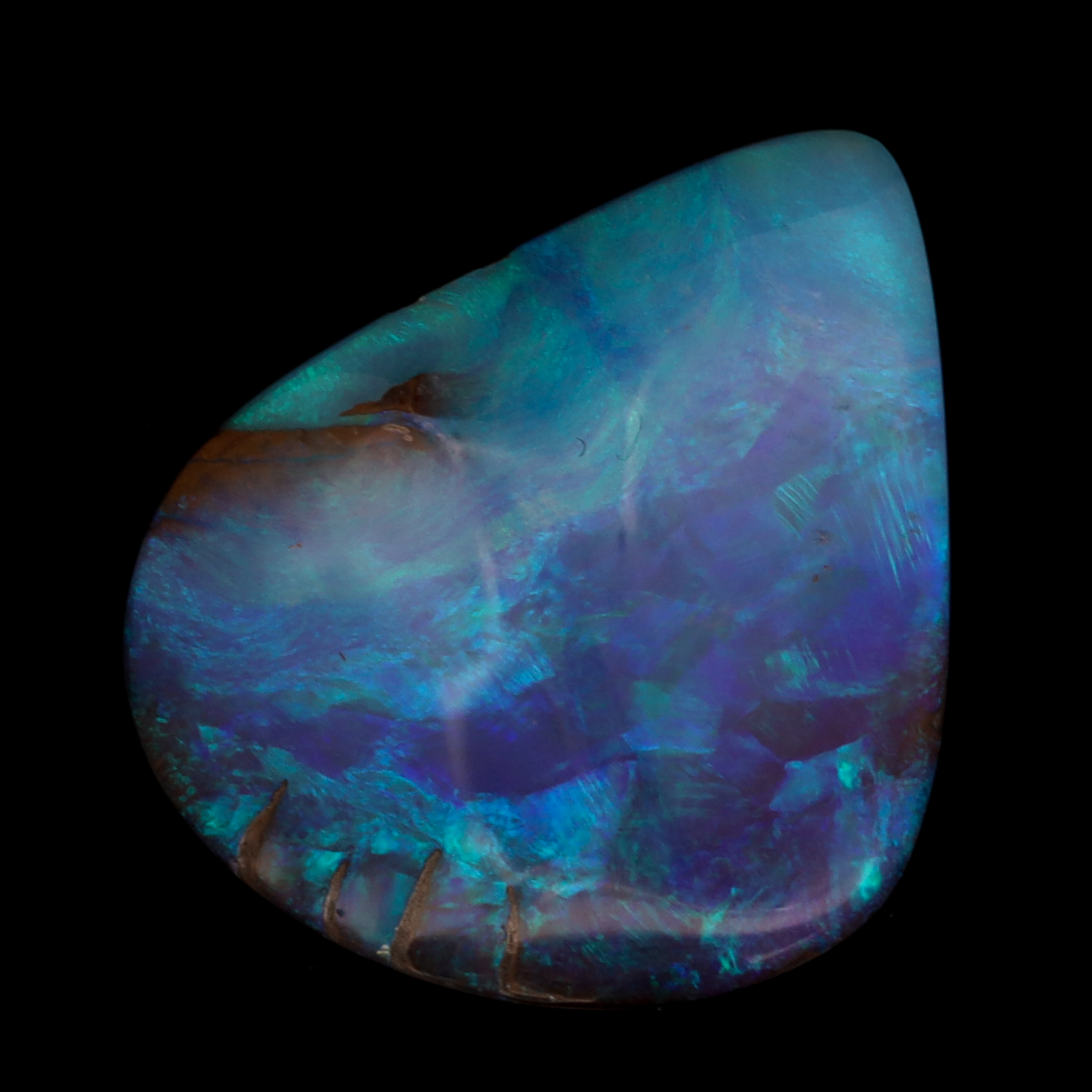 Unset Blue Green Purple Boulder Opal