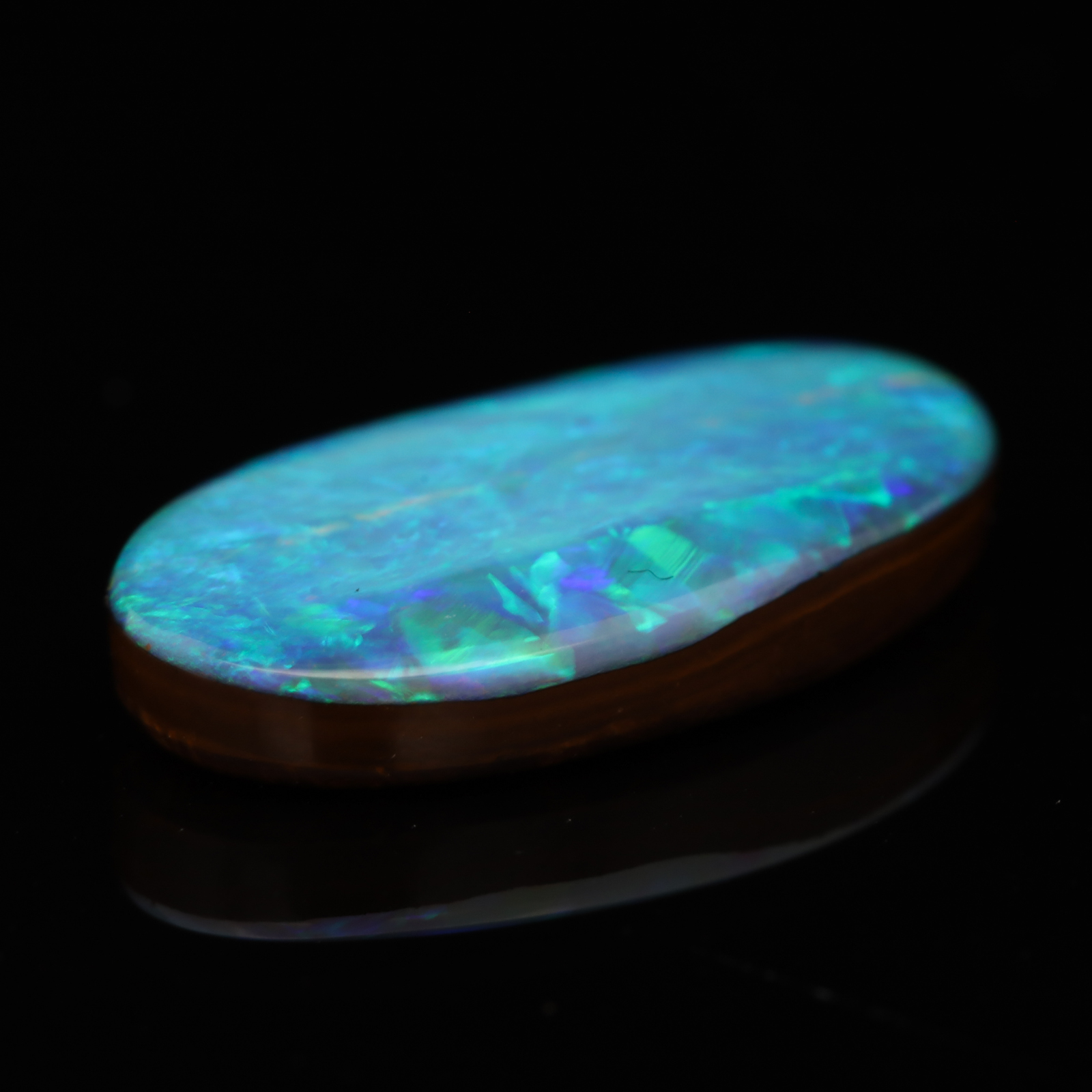 Unset Blue Green Boulder Opal