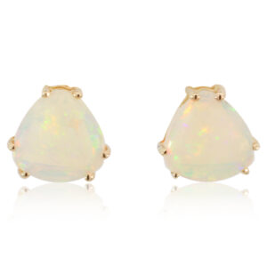 Yellow Gold Blue Green Yellow Orange Crystal Opal Earrings