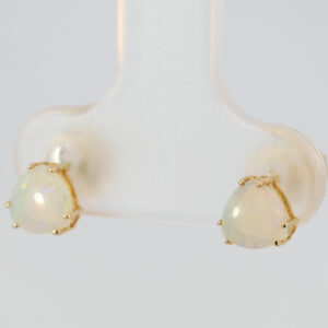 Yellow Gold Blue Green Yellow Orange Crystal Opal Earrings