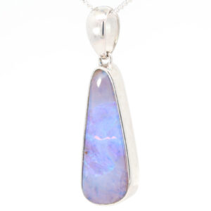 Sterling Silver Blue Green Boulder Opal Pendant